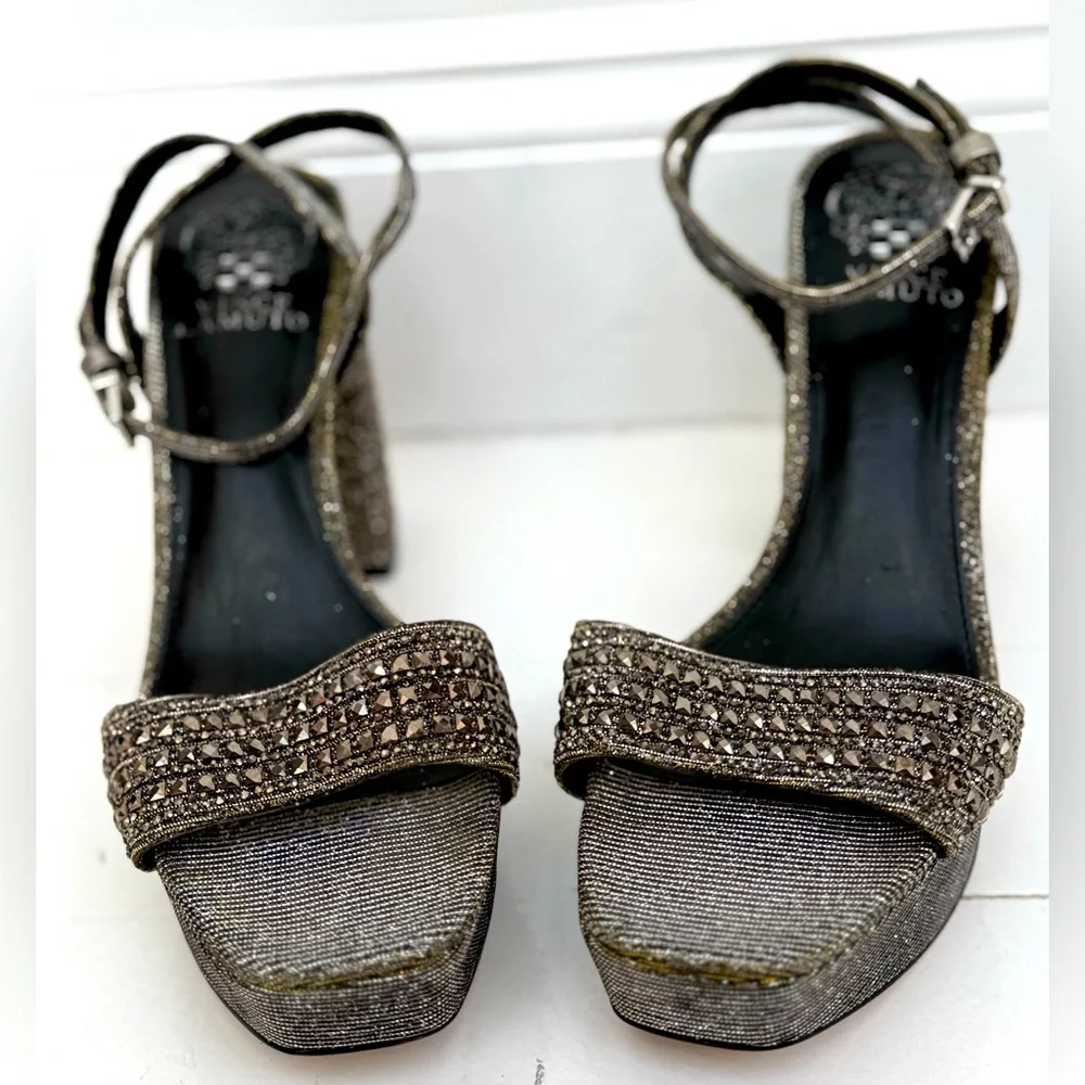 Vince Camuto Silver Heels with Embellished Strap - Picture 5 of 16